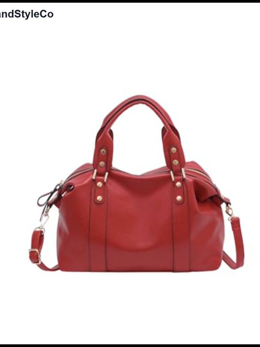 Vegan Leather Satchel Tote Bag with Compartments Adjustable Crossbody Strap